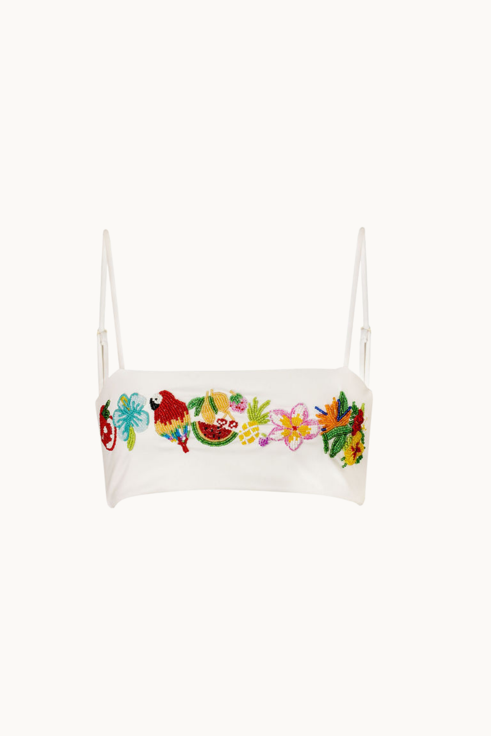 SUMATRA BANDEAU BEADED KINI TOP - WHITE