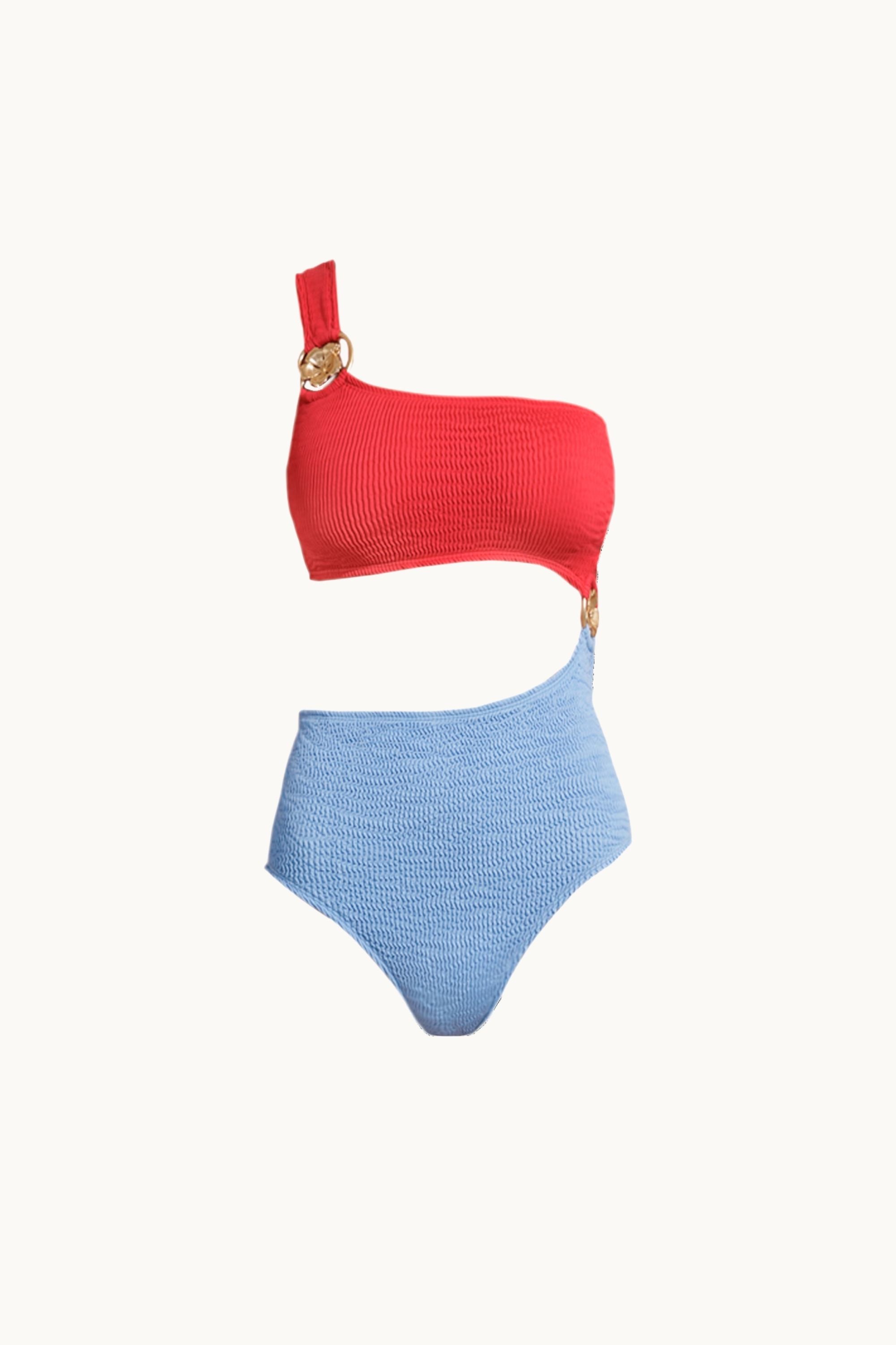 HIBISCUS MAILLOT - CHERRY & CORNFLOWER