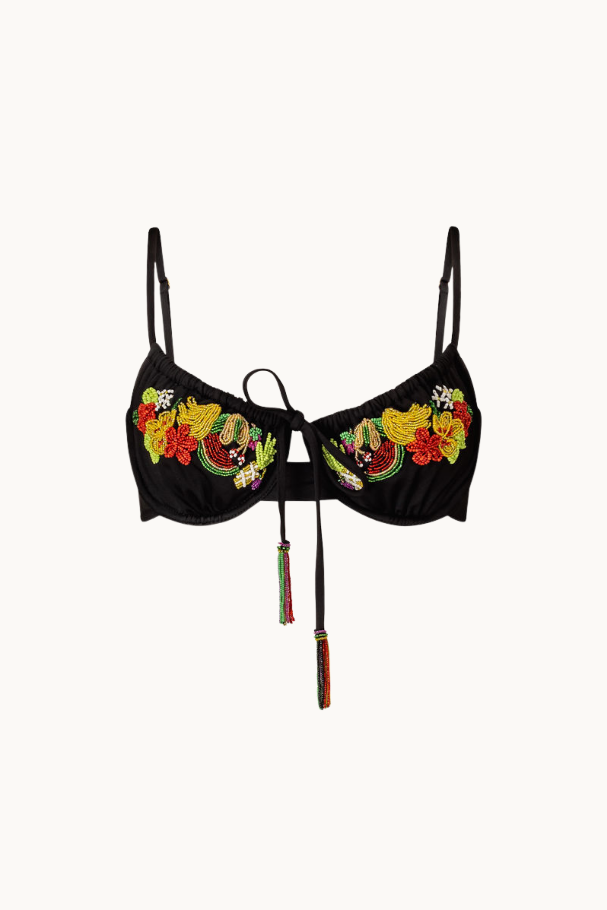 SUMBA BEADED KINI TOP - BLACK