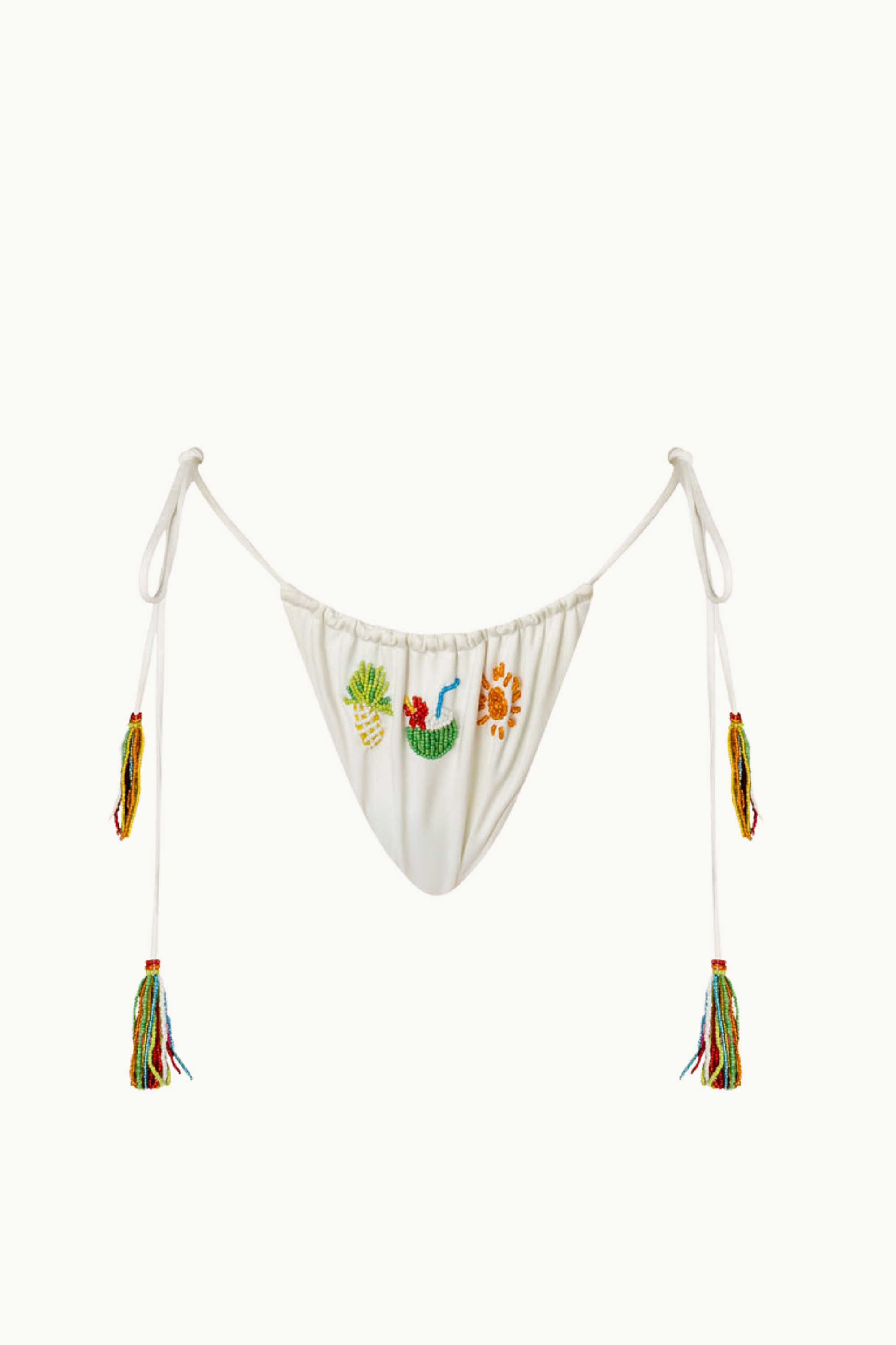 GILLI BEADED BRIEF - WHITE