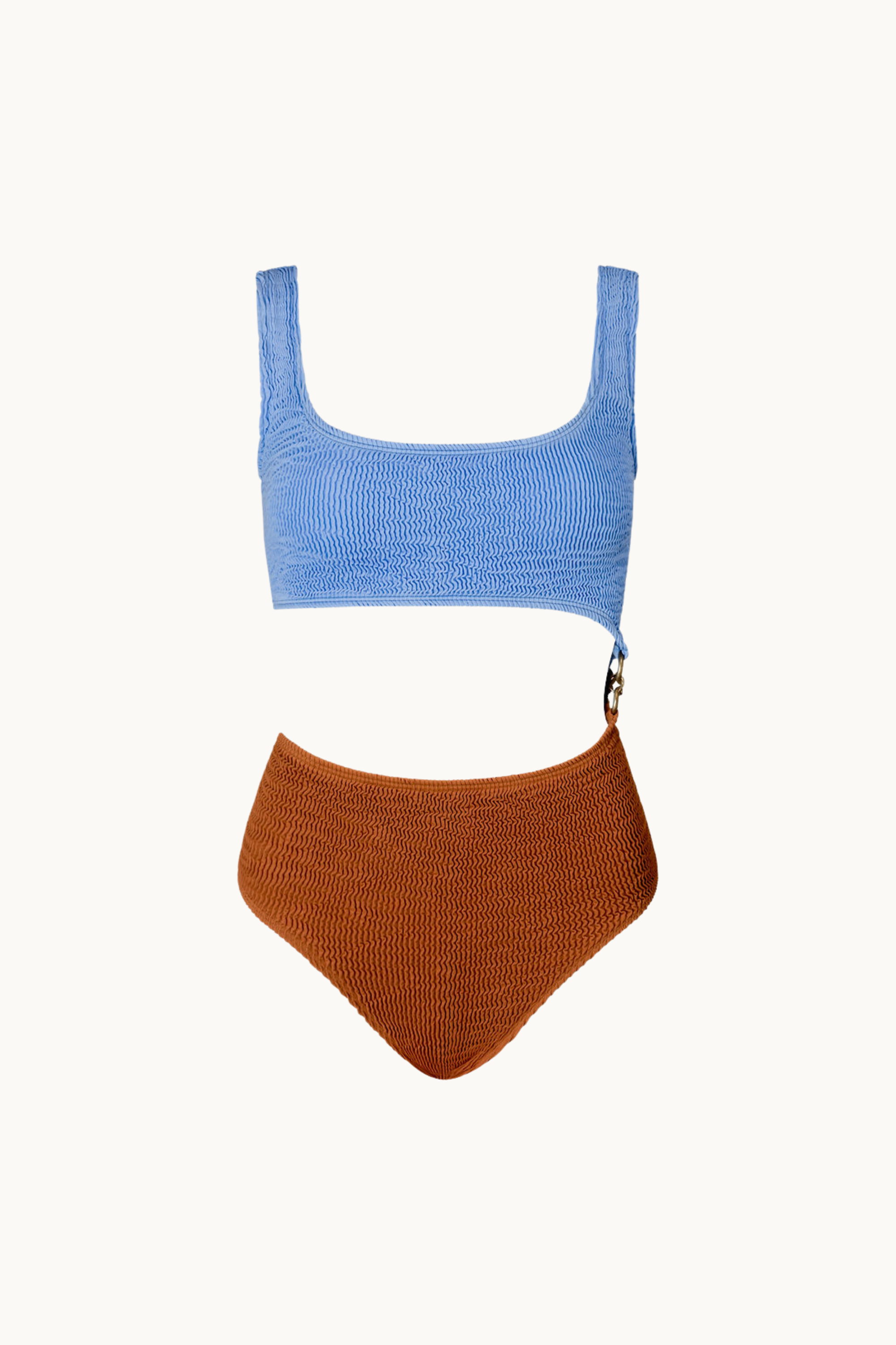 MOONSTONE MAILLOT - CORNFLOWER & ESPRESSO