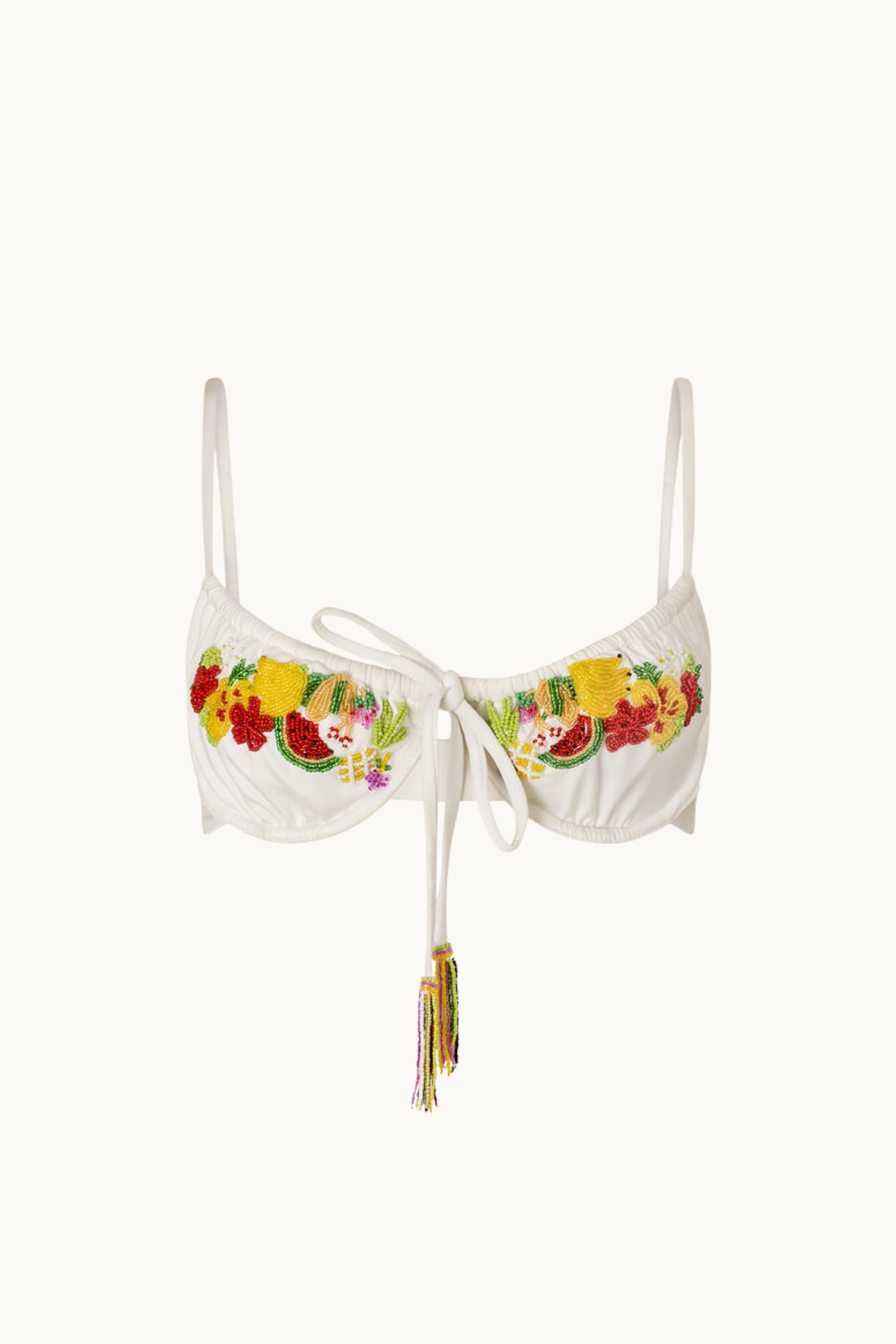 SUMBA BEADED KINI TOP - WHITE
