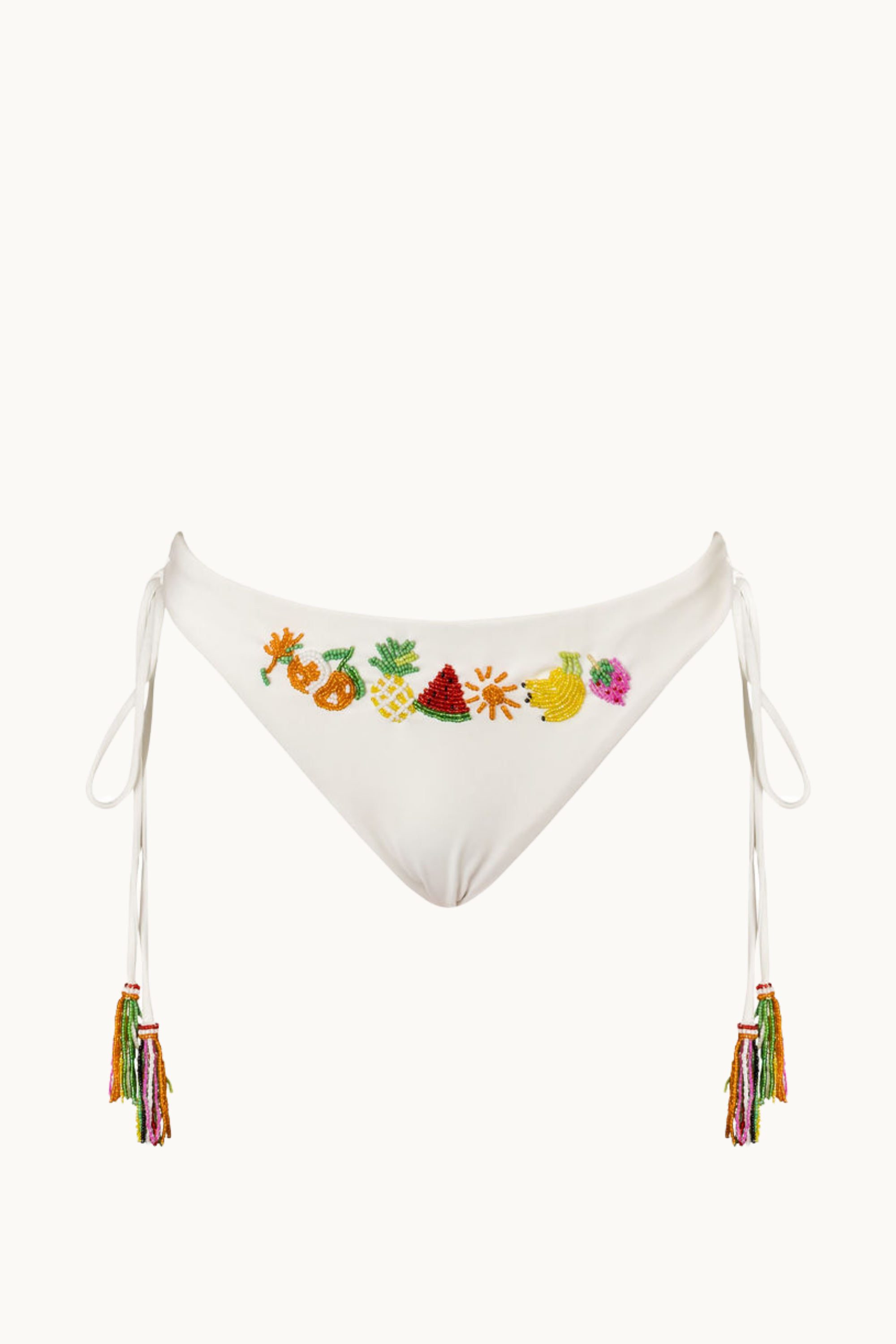 SUMBA BEADED BRIEF - WHITE