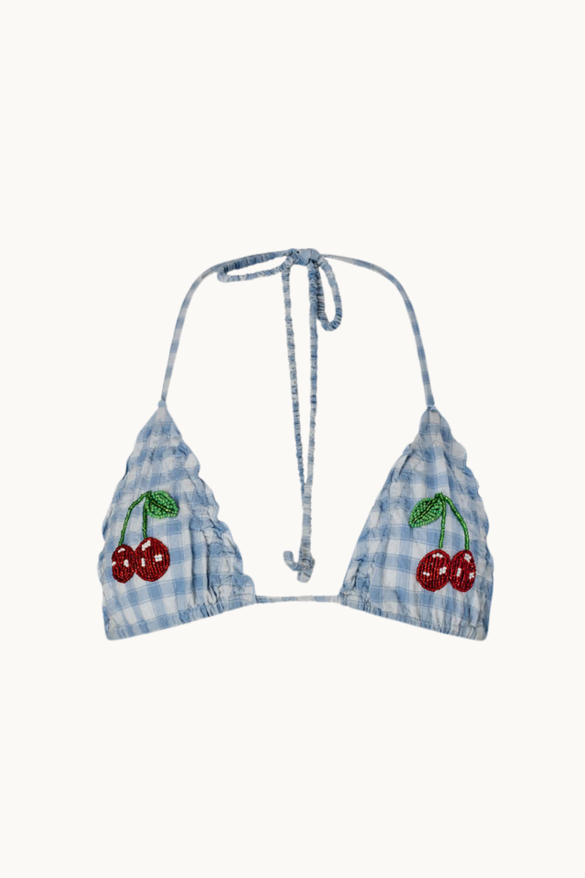 POOLSIDE COTTON TRIANGLE - BLUE CHECK