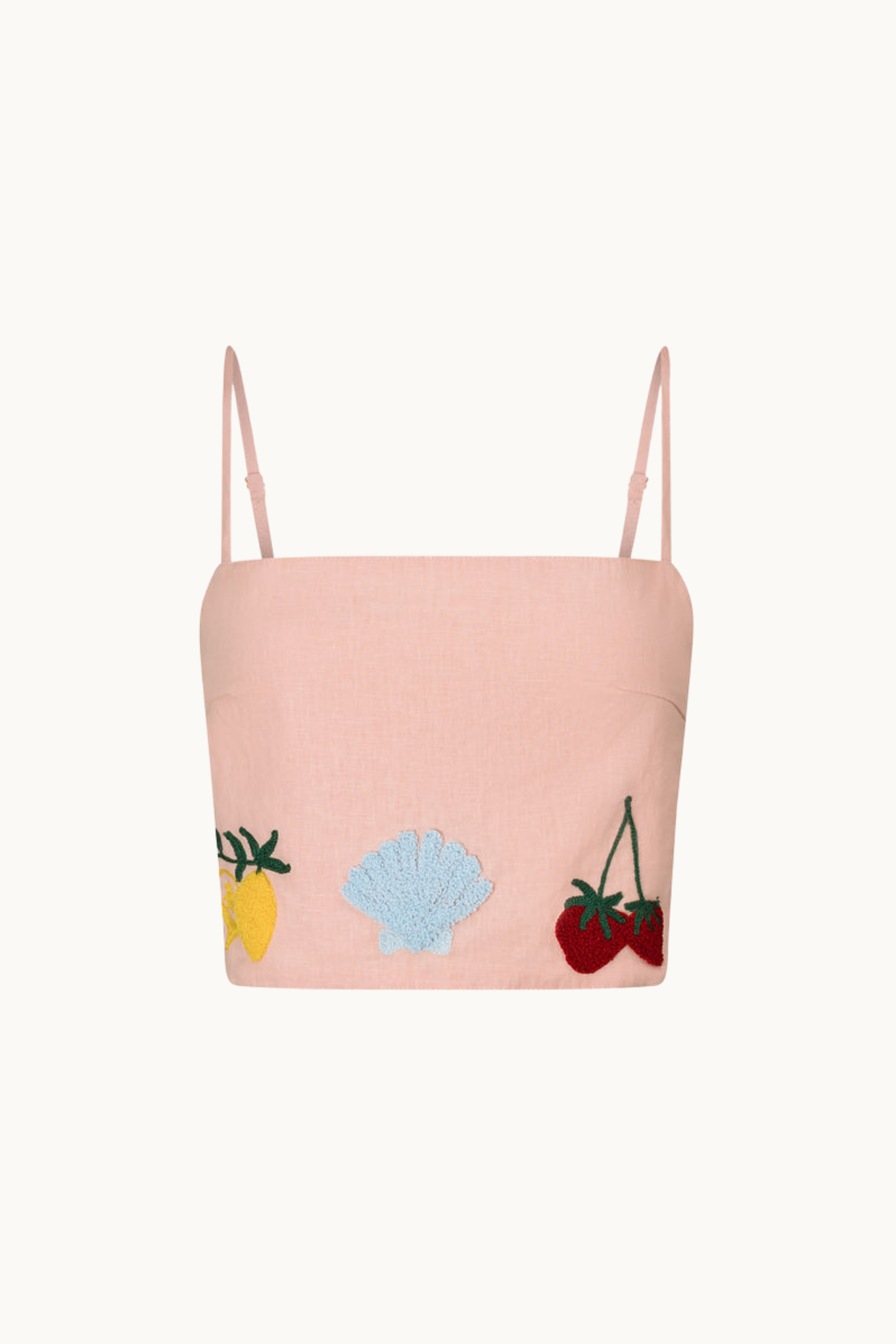 NAMASTE LINEN CROP - PINK