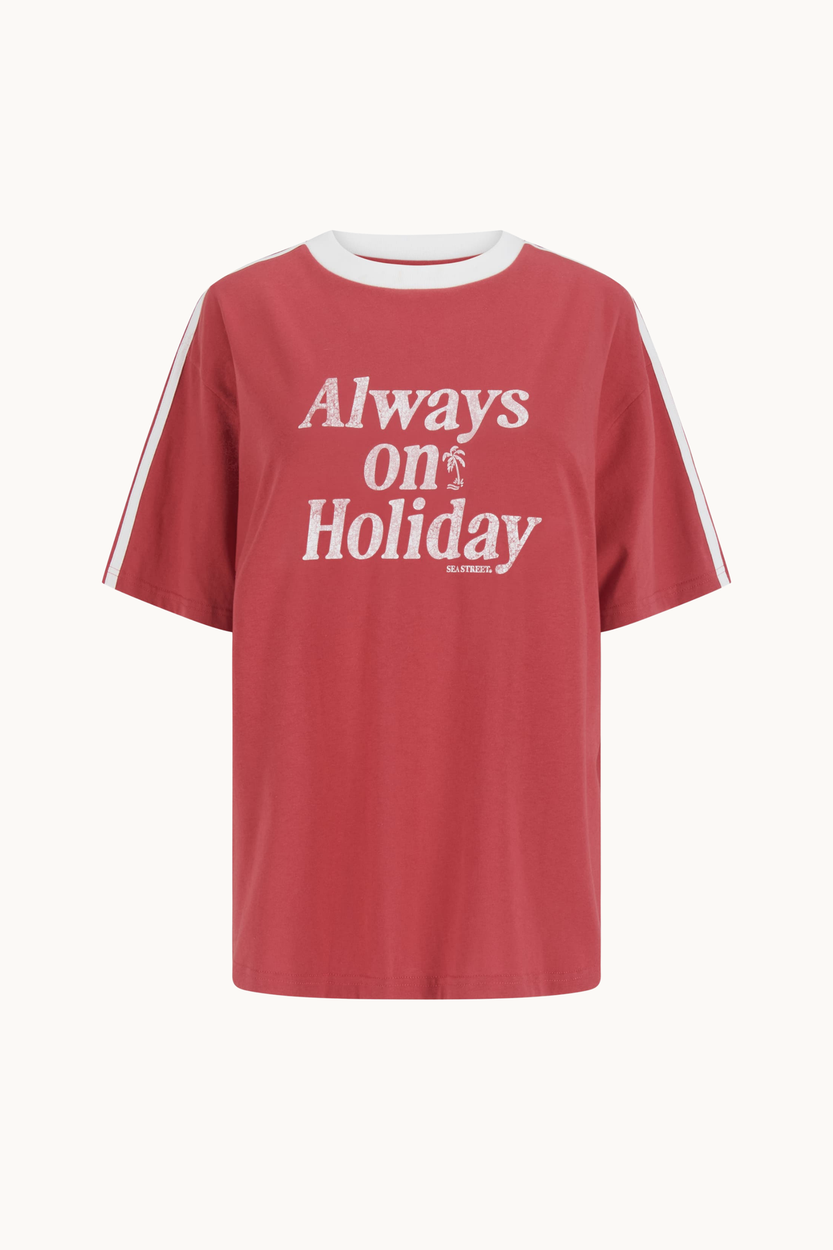 SEA STREET T-SHIRT - ALWAYS ON HOLIDAYS RED
