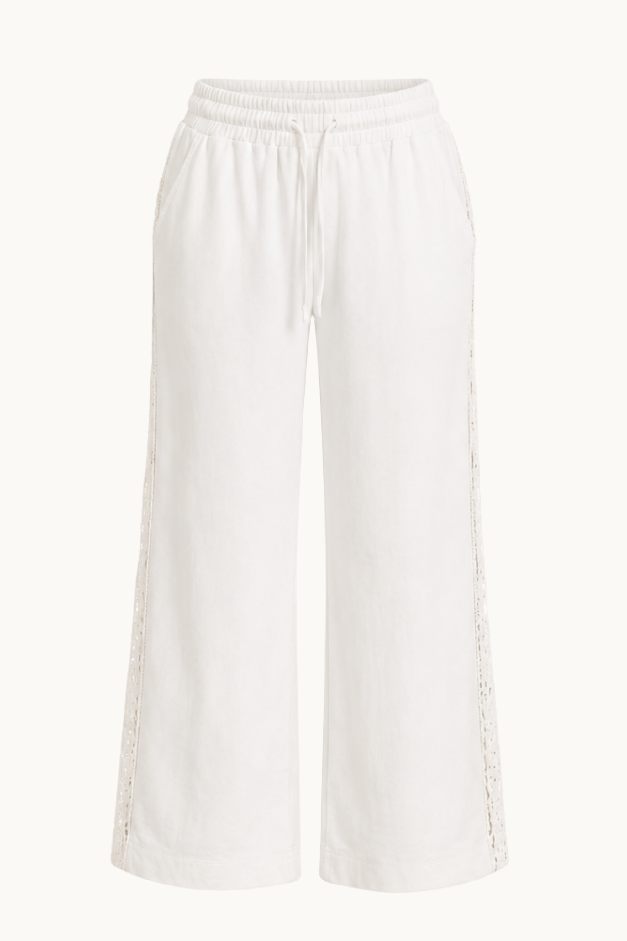 DRIFT CROCHET TRACK PANTS - CREAM