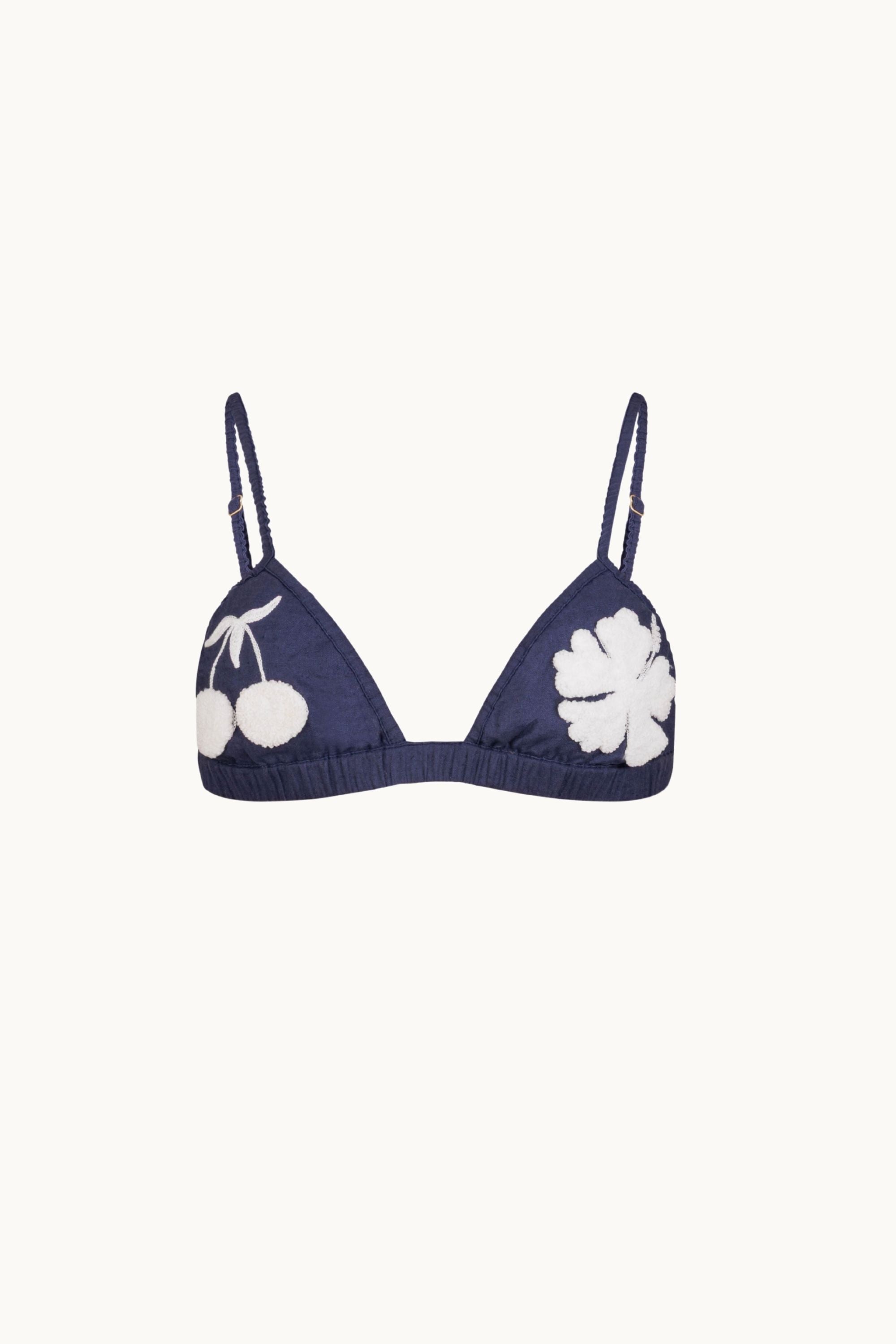 KAI LINEN BRALETTE - NAVY