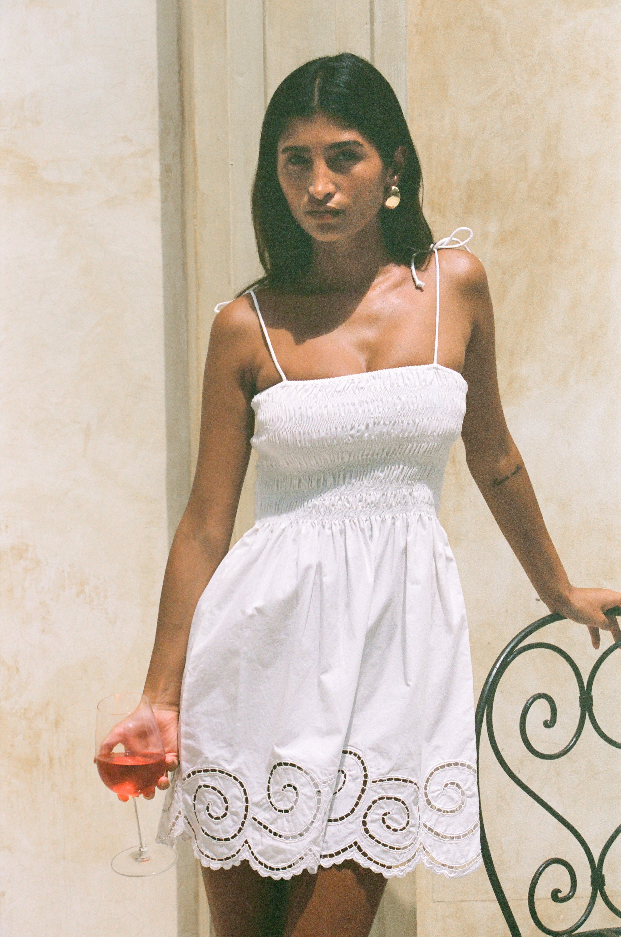 SEA WHIRL MINI DRESS - WHITE