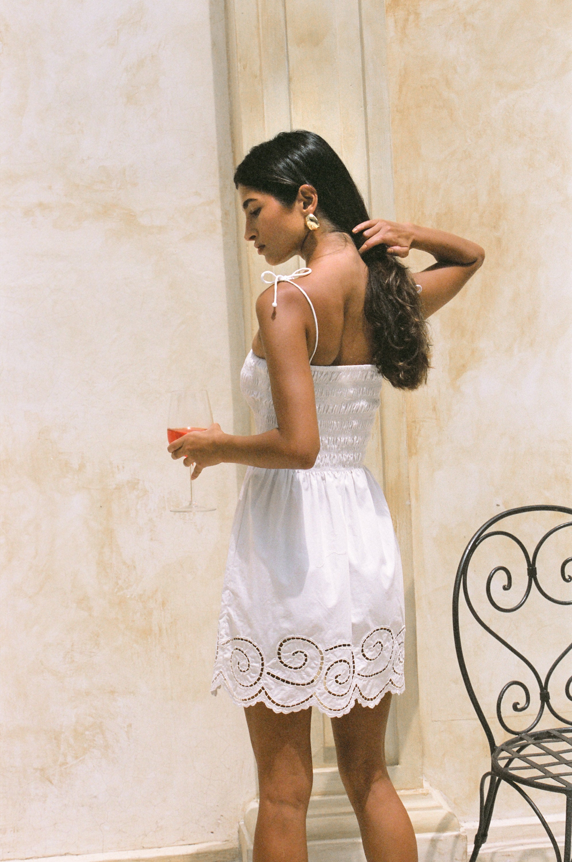 SEA WHIRL MINI DRESS - WHITE