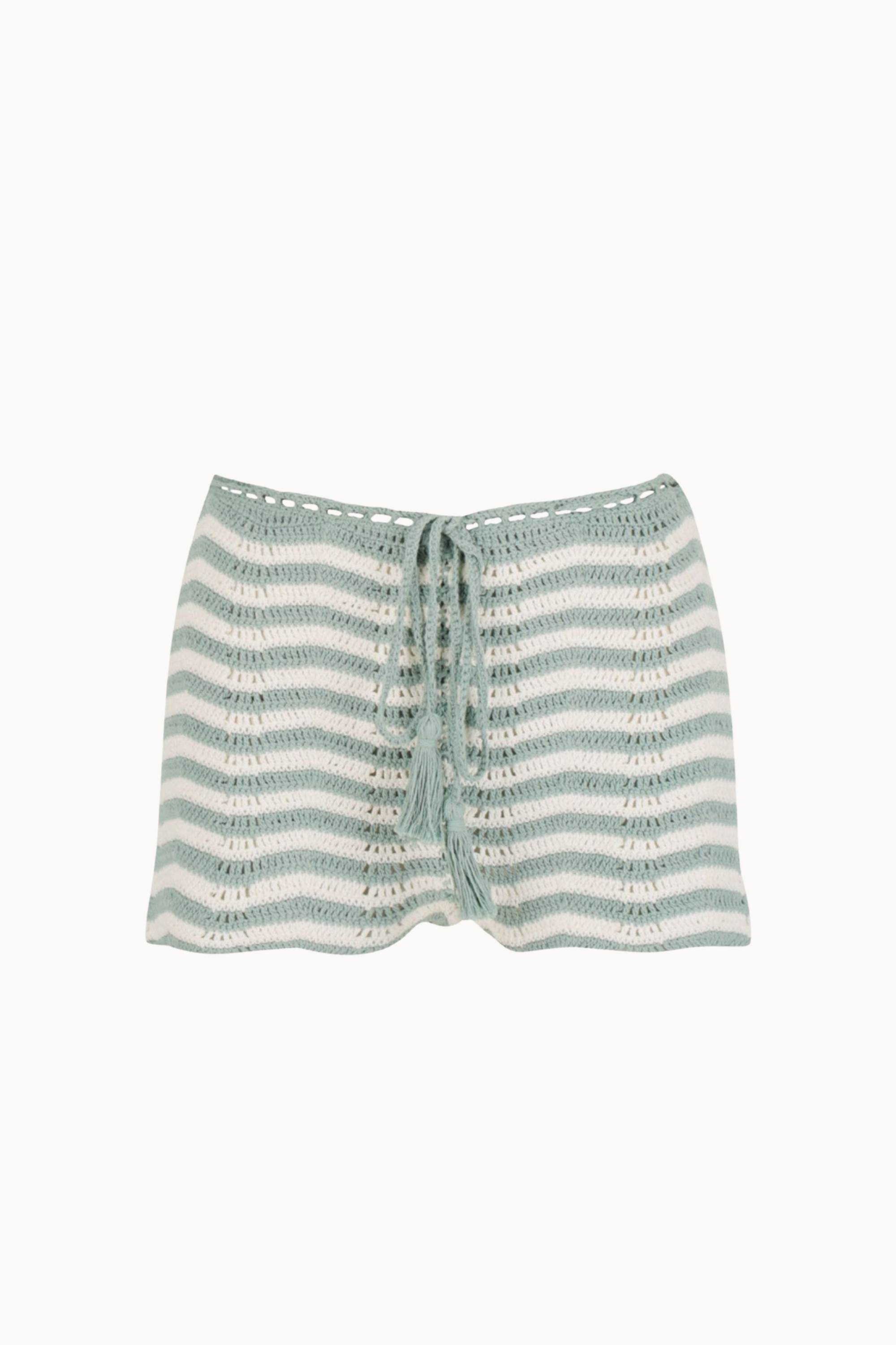 KAHUNA CROCHET SHORTIES - CREAM & SAGE