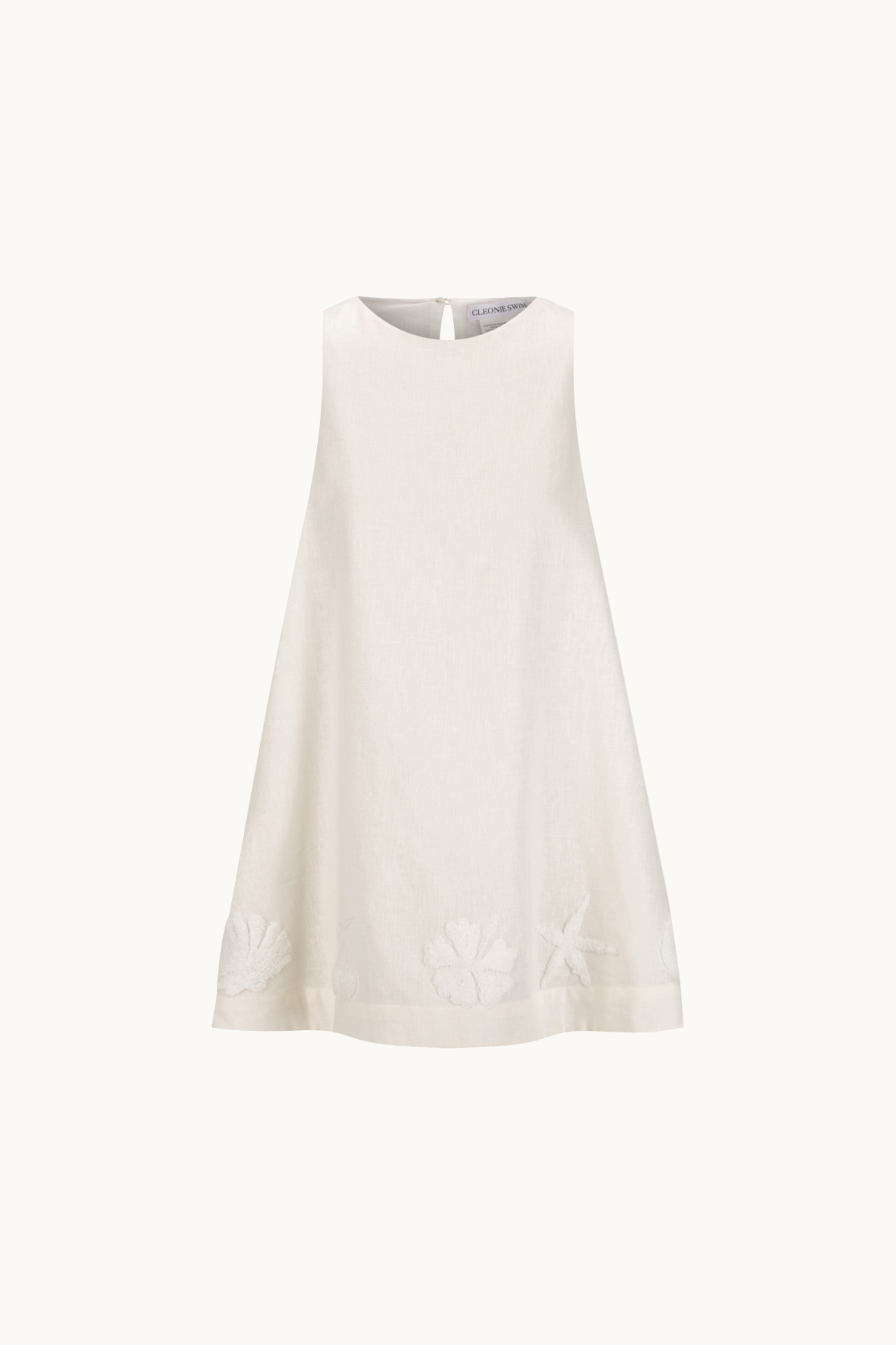 OHANA LINEN MINI DRESS - IVORY