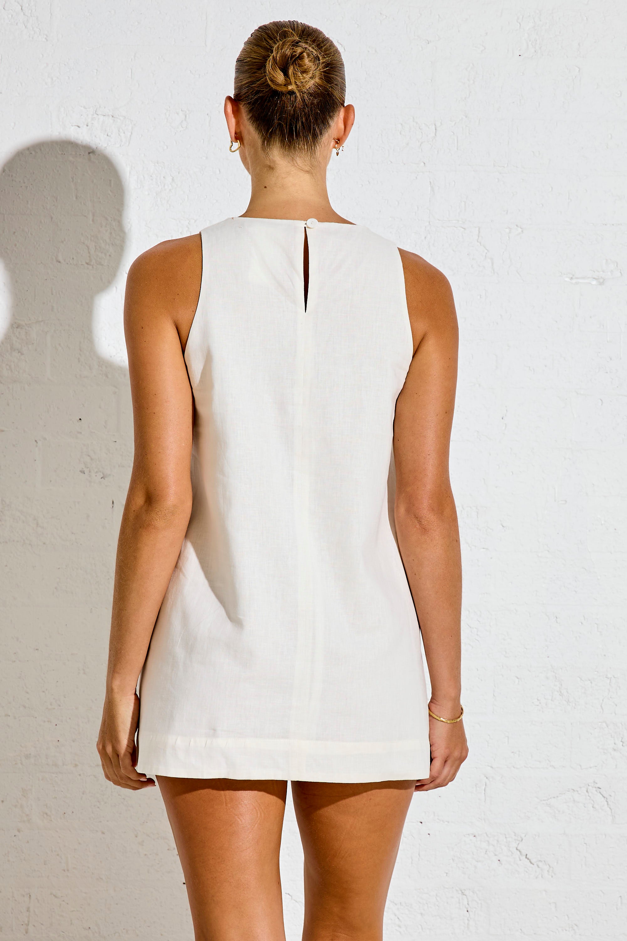 OHANA LINEN MINI DRESS - IVORY