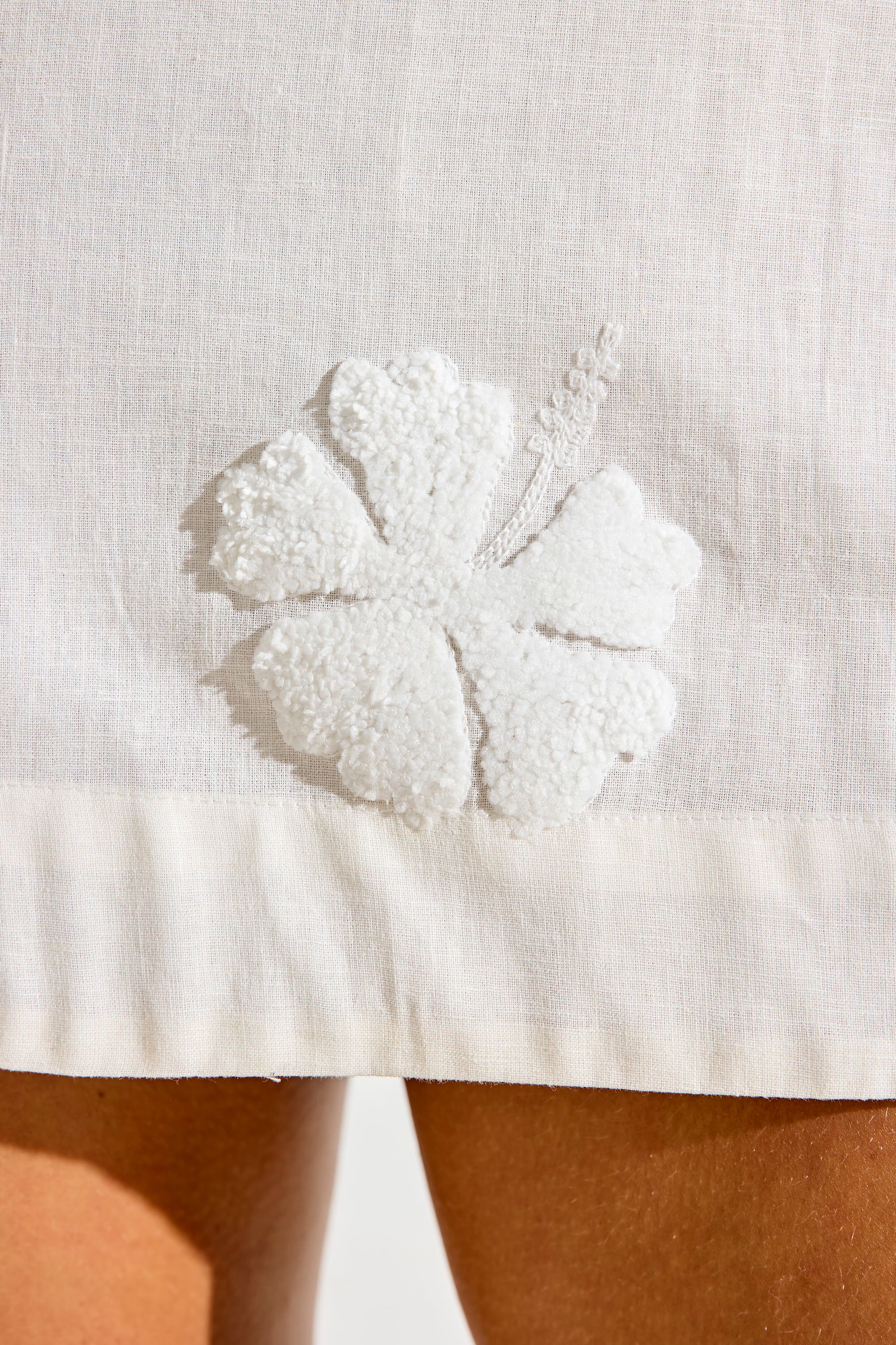 OHANA LINEN MINI DRESS - IVORY