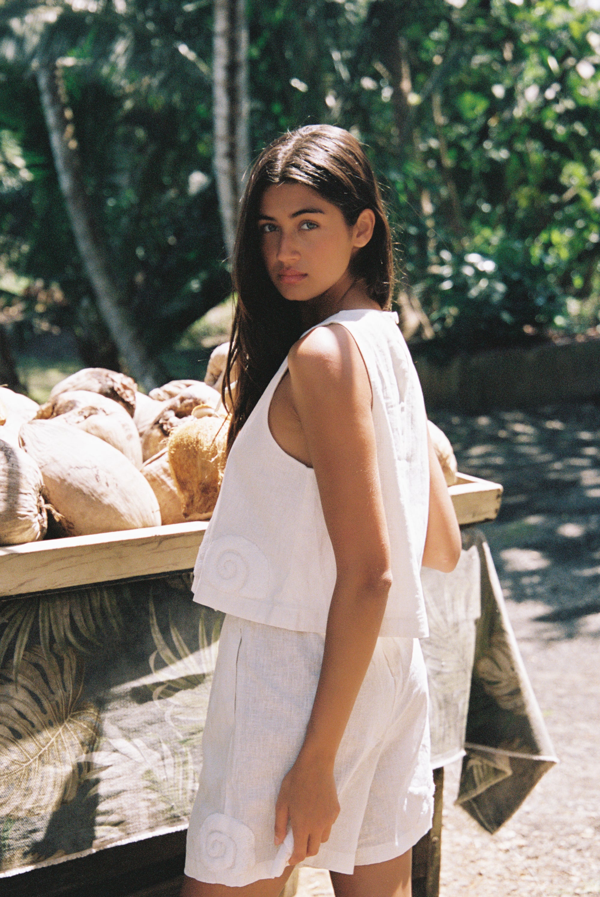 NALU LINEN SHORTS - IVORY