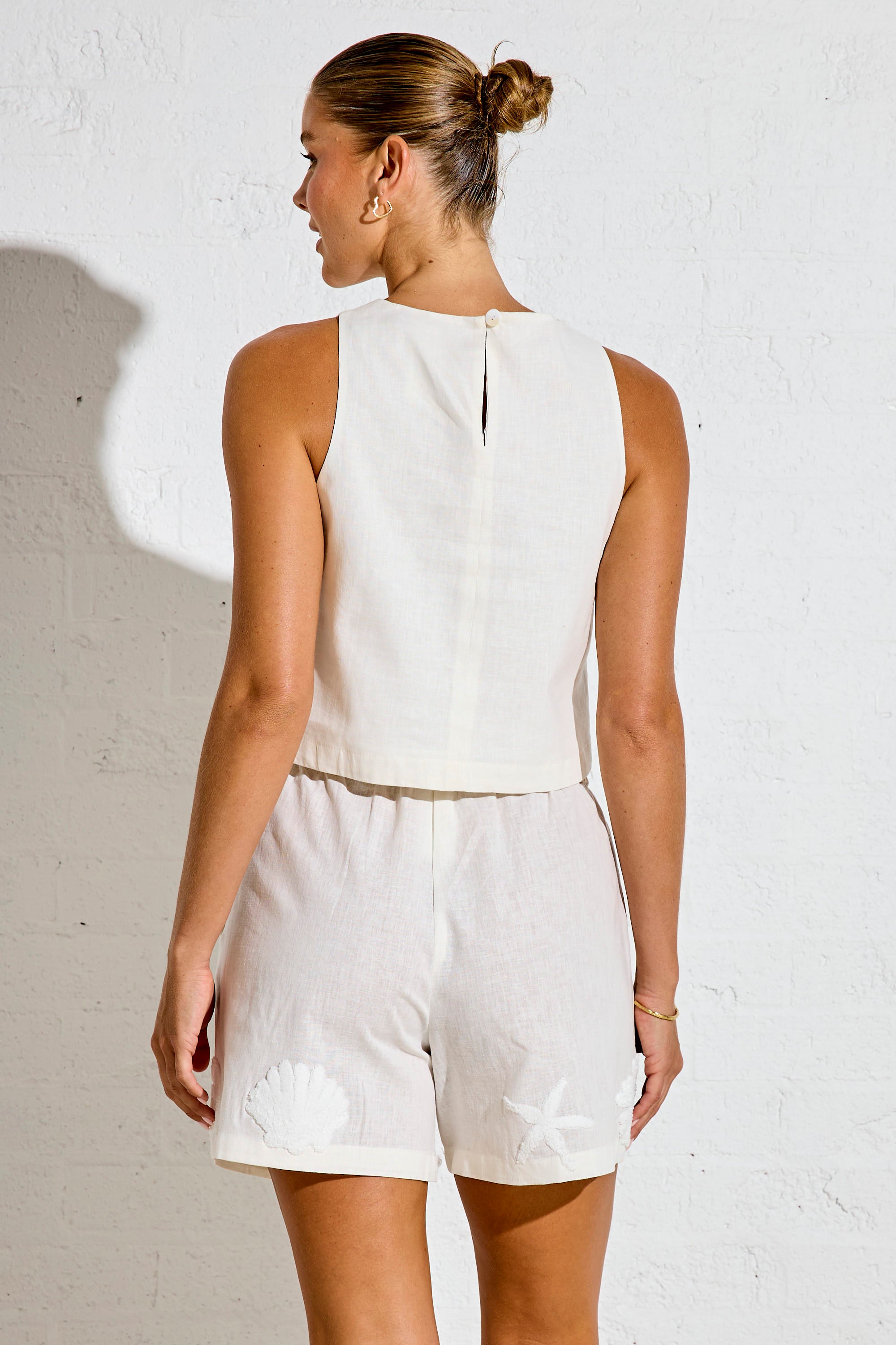 NALU LINEN SHORTS - IVORY