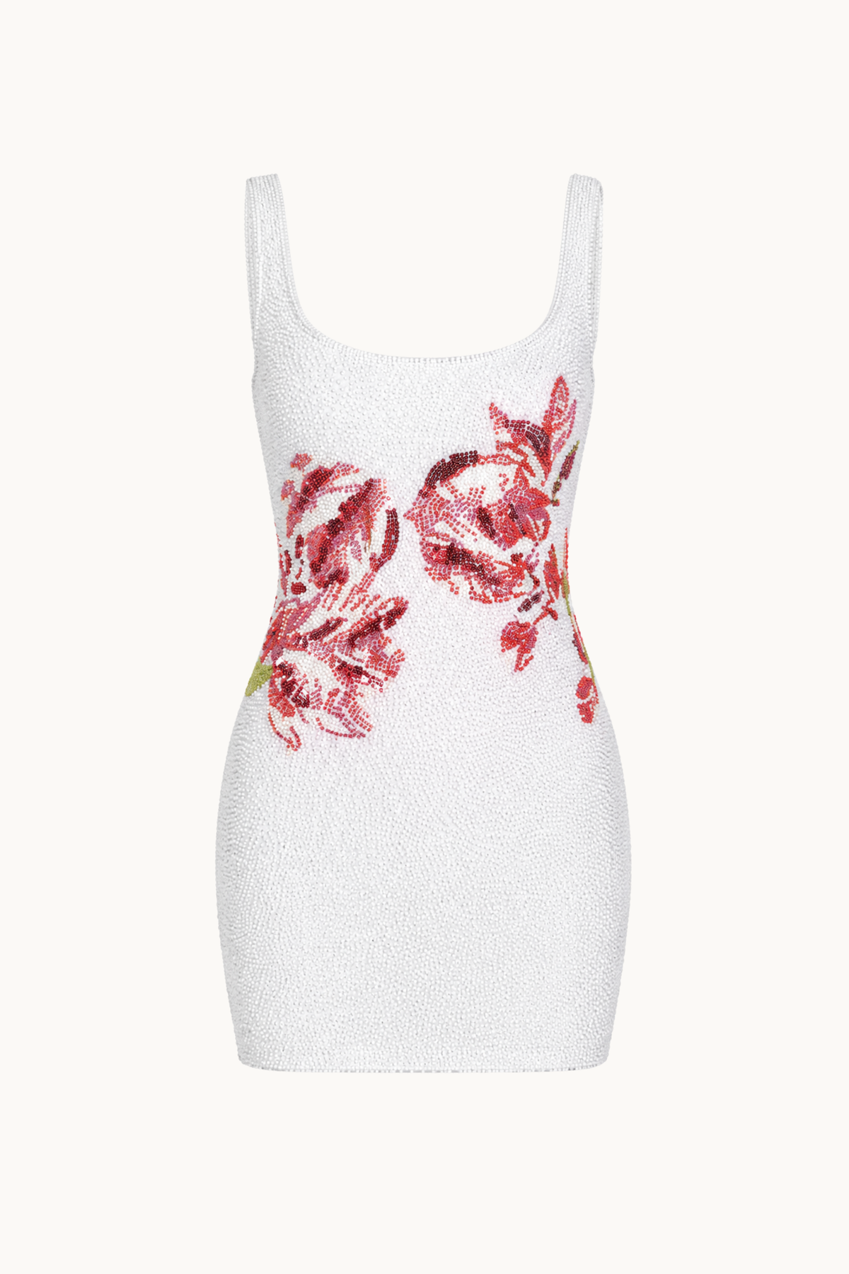 AUSTRALIS BEADED MINI DRESS - WHITE