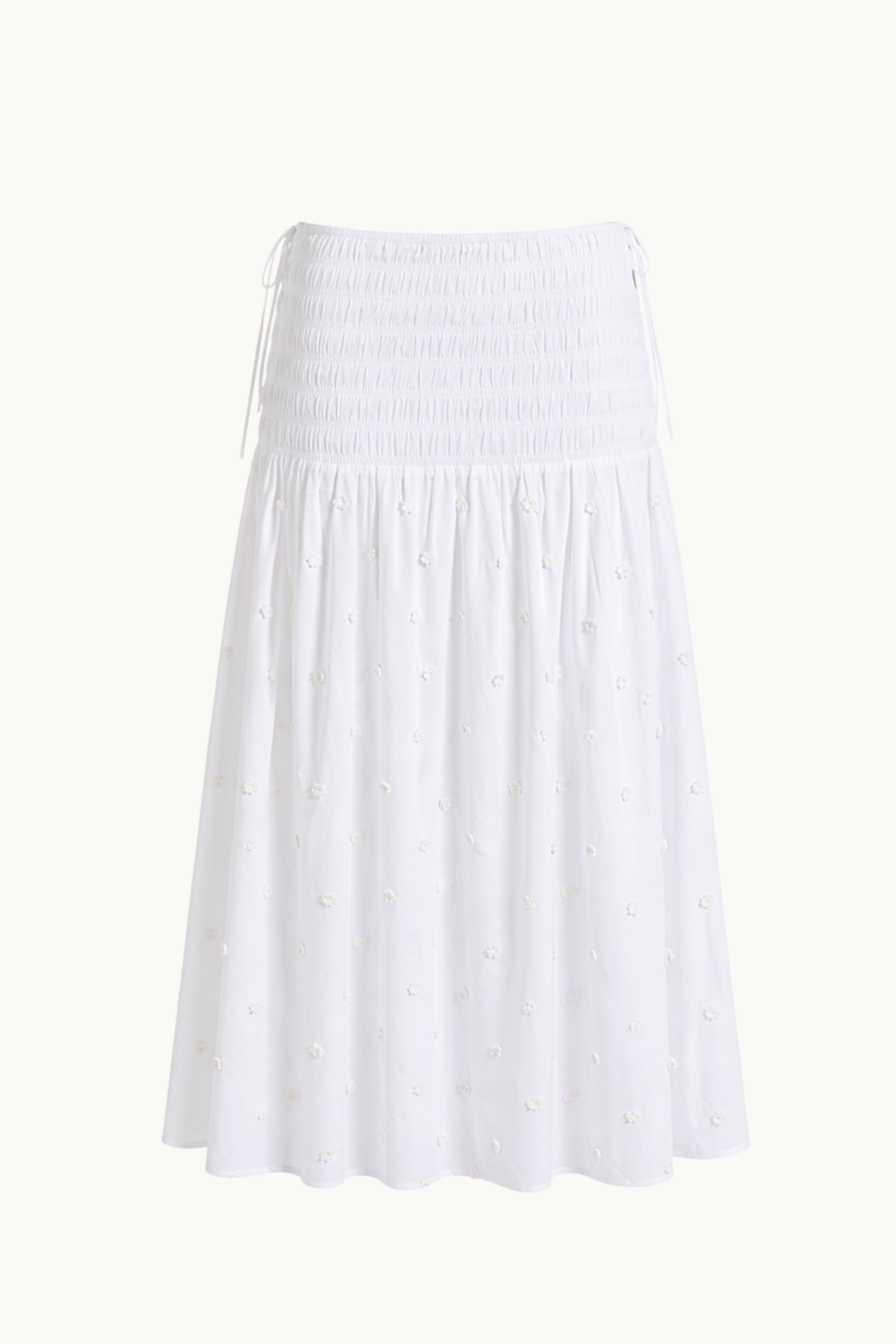 DAISY CHAIN COTTON MAXI SKIRT - WHITE