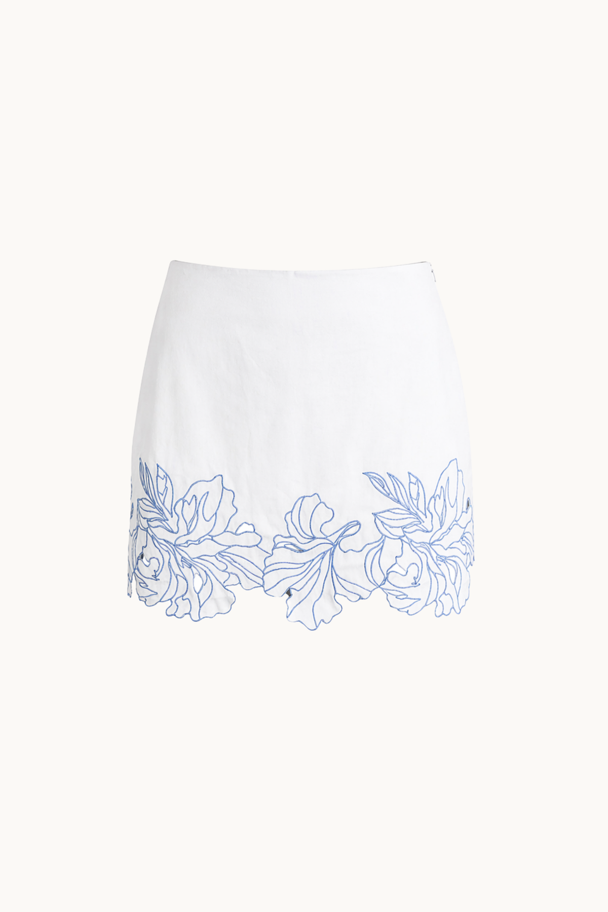 EVERLASTING EMBROIDERED MINI SKIRT - WHITE