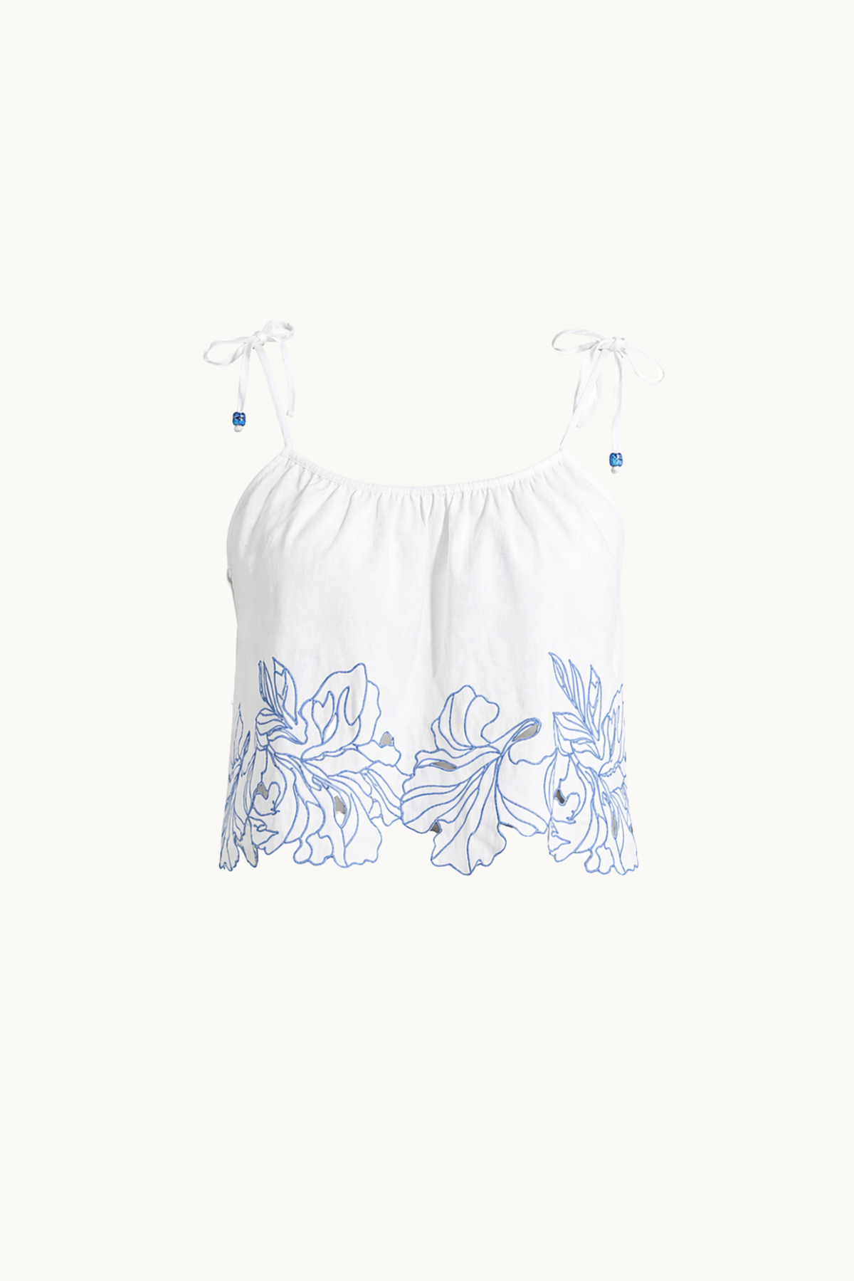 EVERLASTING EMBROIDERED CROP - WHITE