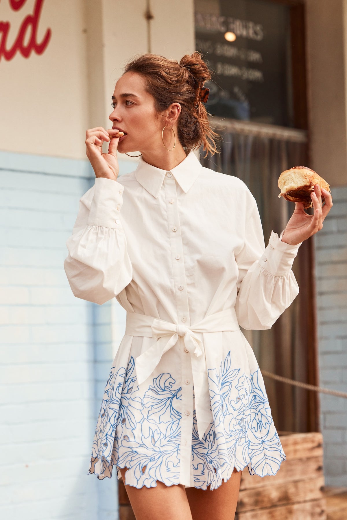 EVERLASTING EMBROIDERED DRESS - WHITE