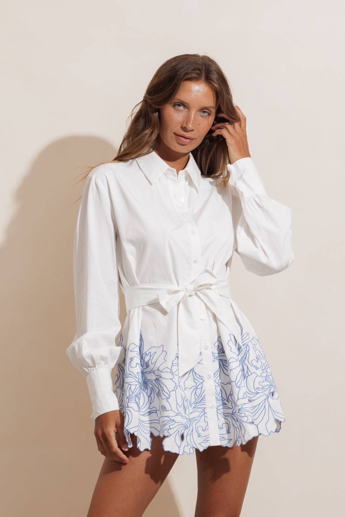 EVERLASTING EMBROIDERED DRESS - WHITE