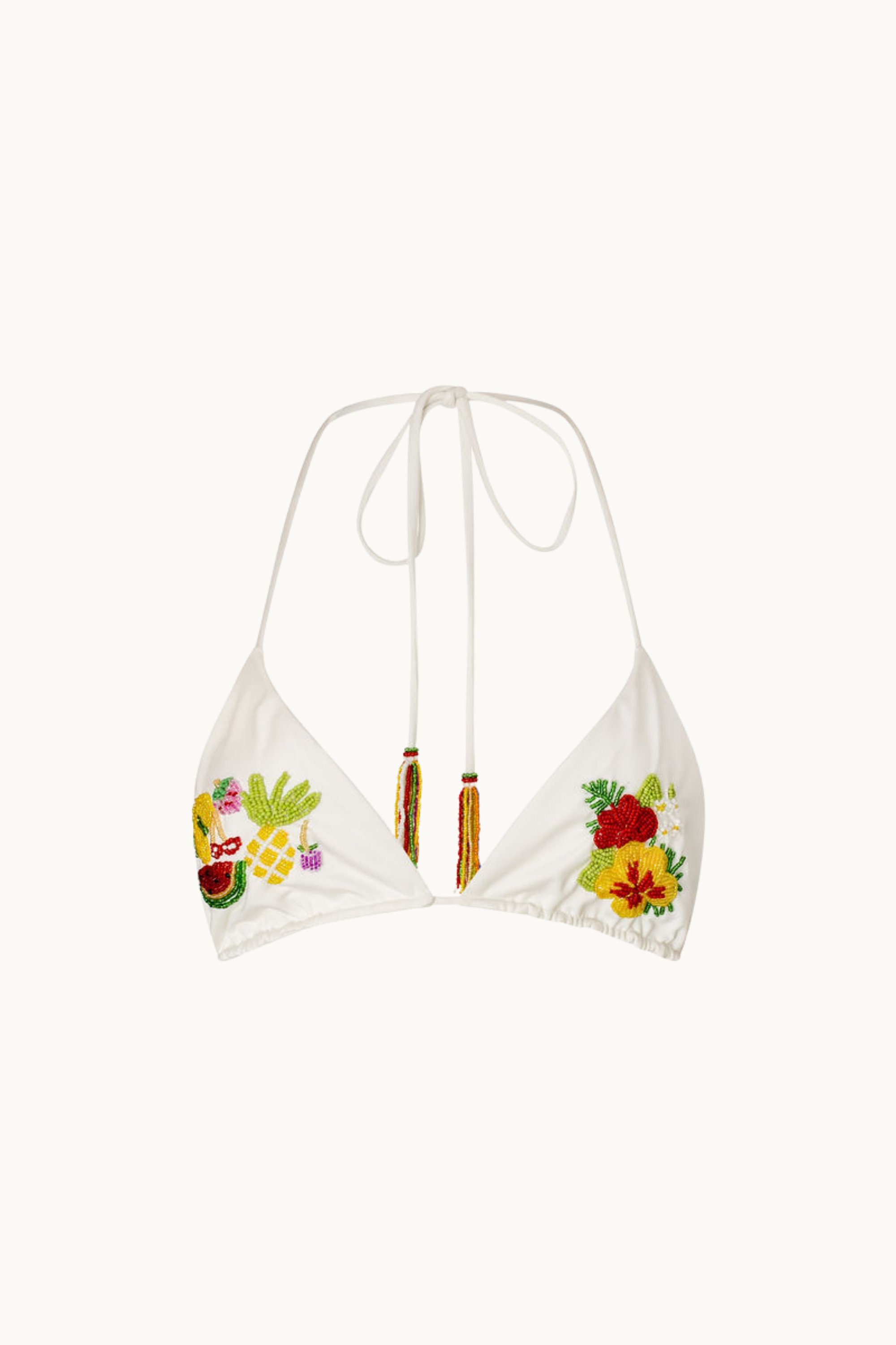 GILLI BEADED TRIANGLE KINI - WHITE