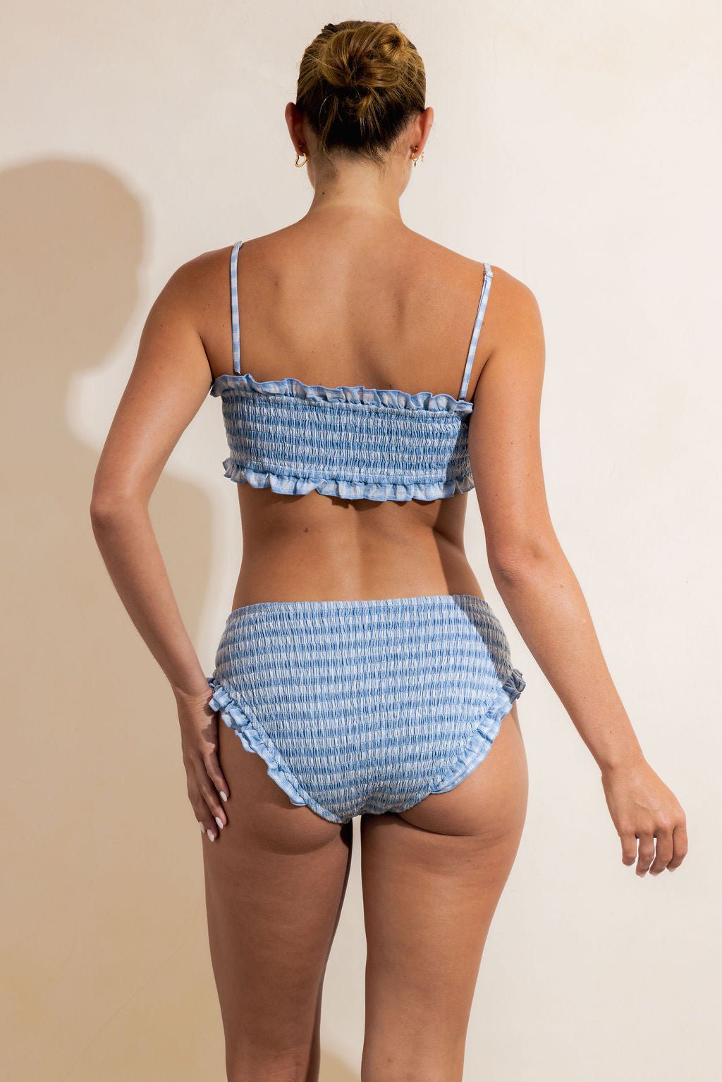FRANGIPANI BRIEF - BLUE CHECK
