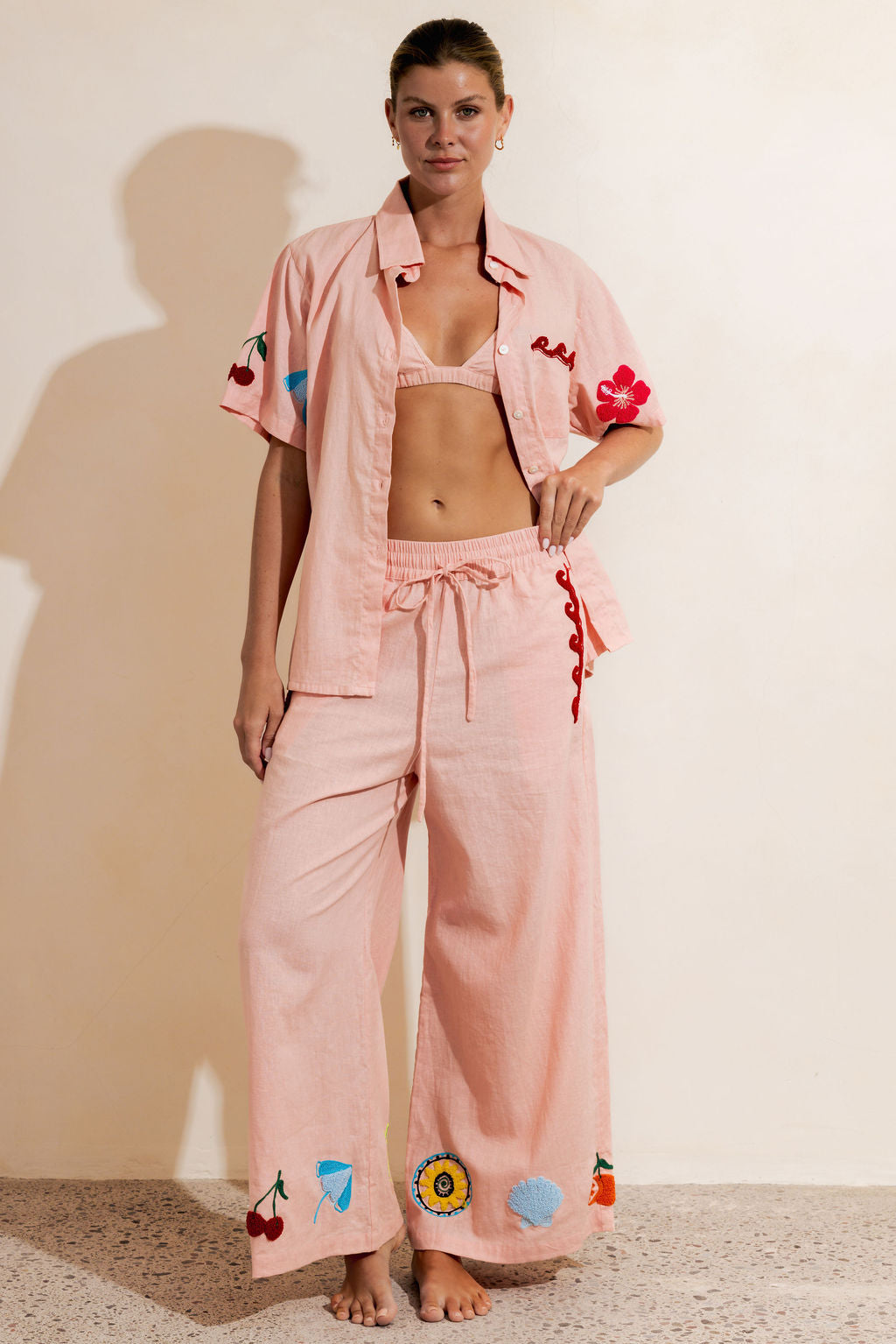 PAPAYA LINEN PANTS - PINK