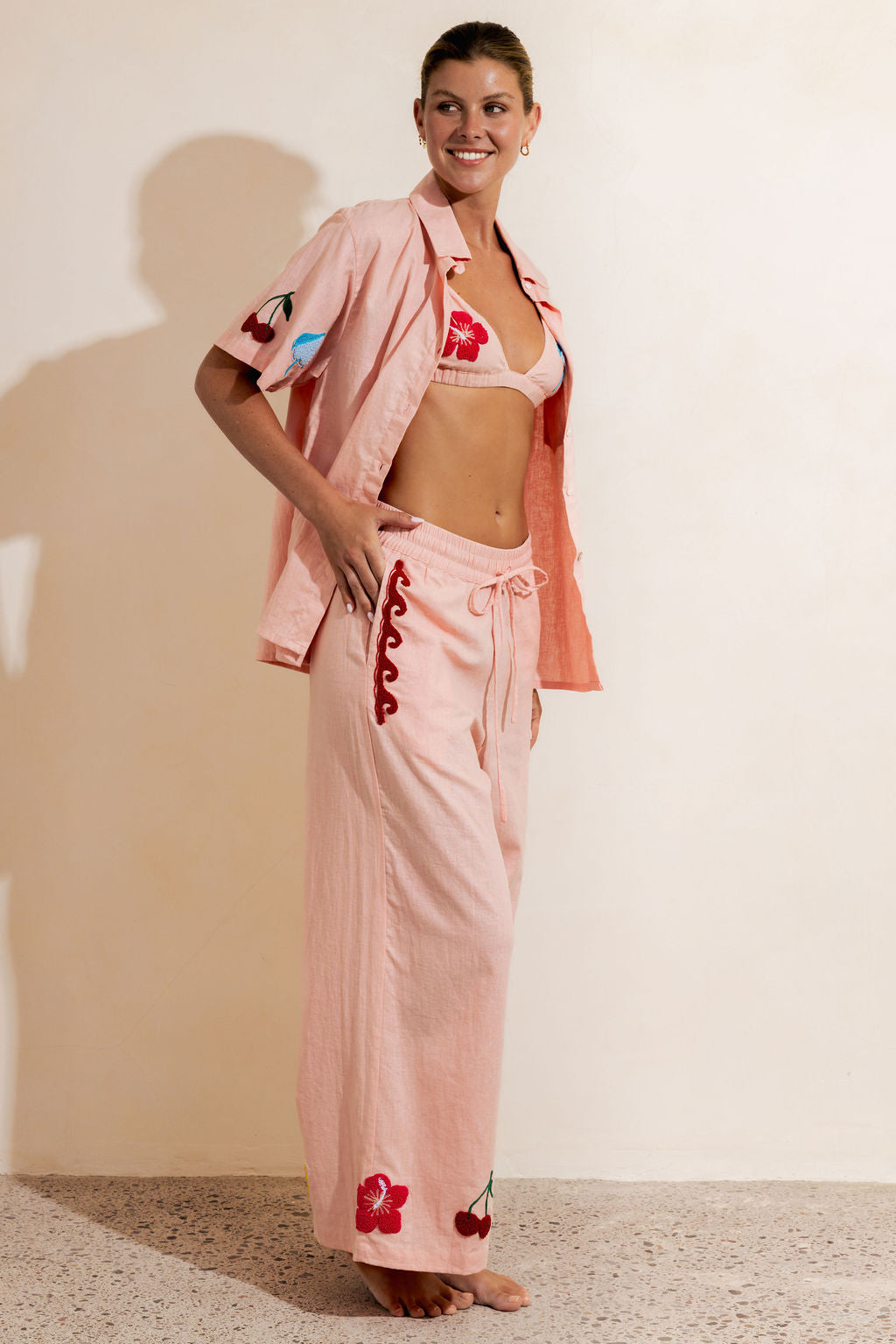 BORNEO LINEN SHIRT - PINK