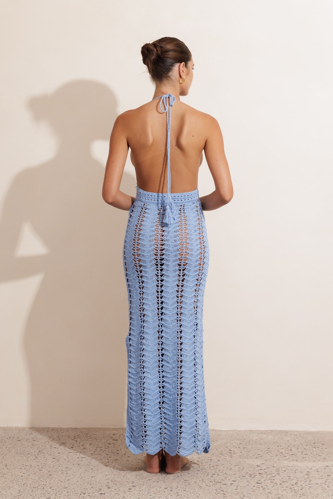 HIDDEN TREASURE CROCHET MAXI DRESS - CORNFLOWER