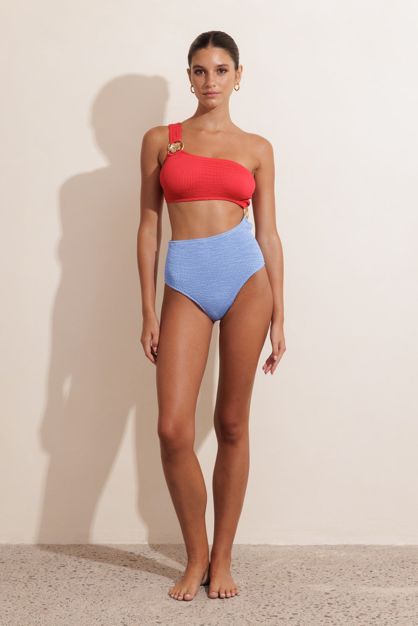 HIBISCUS MAILLOT - CHERRY & CORNFLOWER