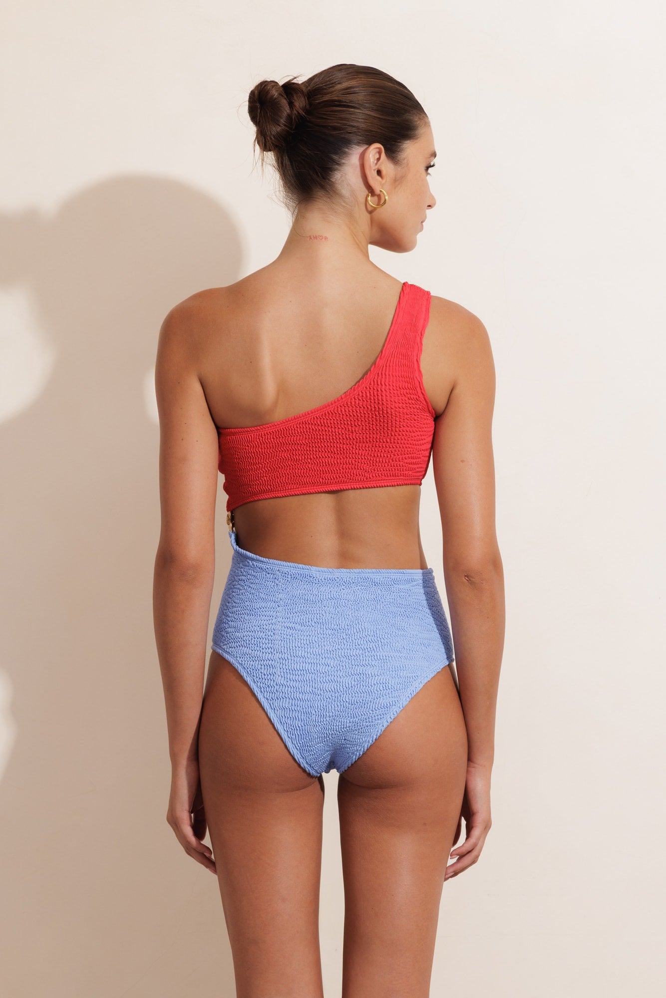 HIBISCUS MAILLOT - CHERRY & CORNFLOWER