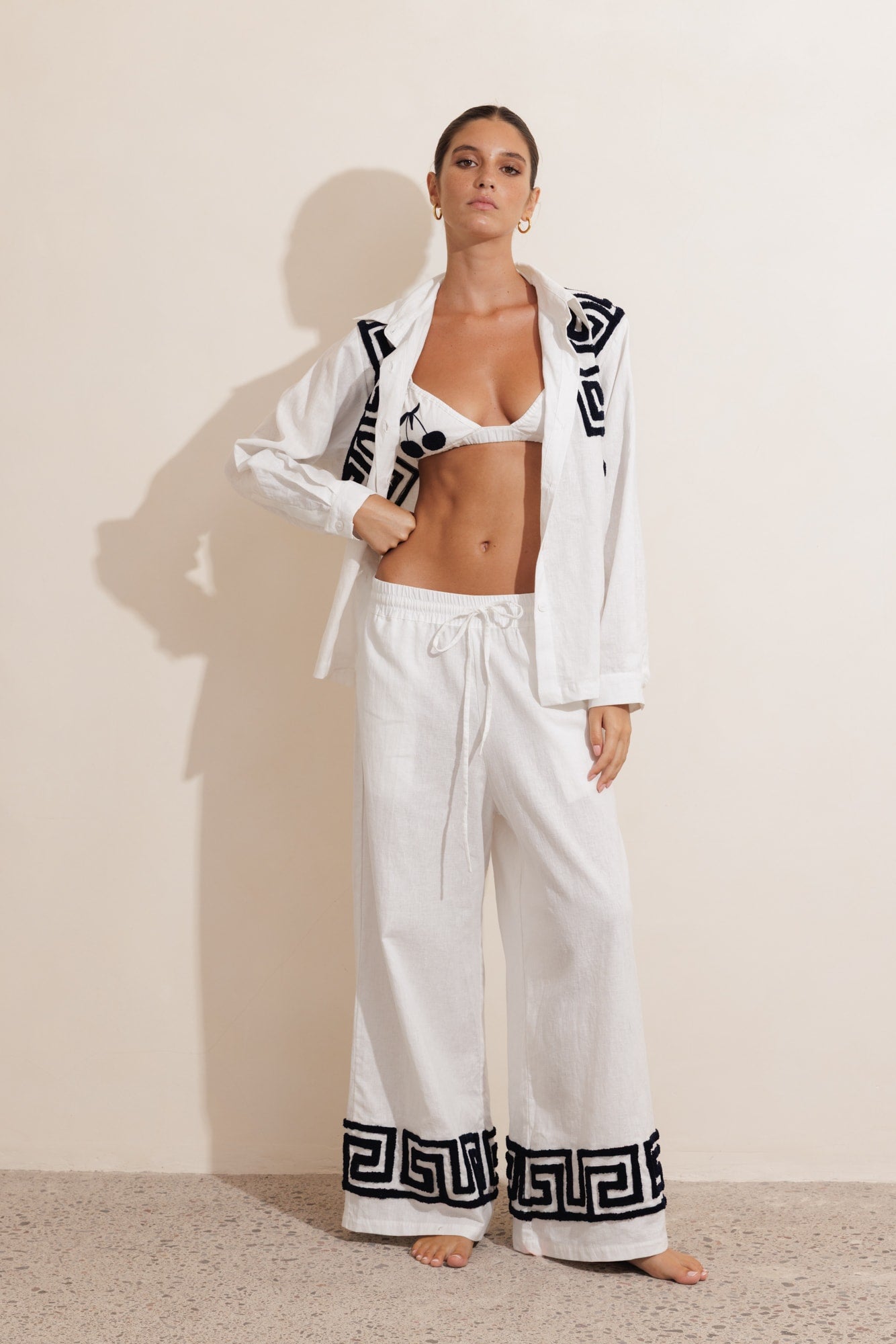 OLYMPUS LINEN PANTS- WHITE & NAVY