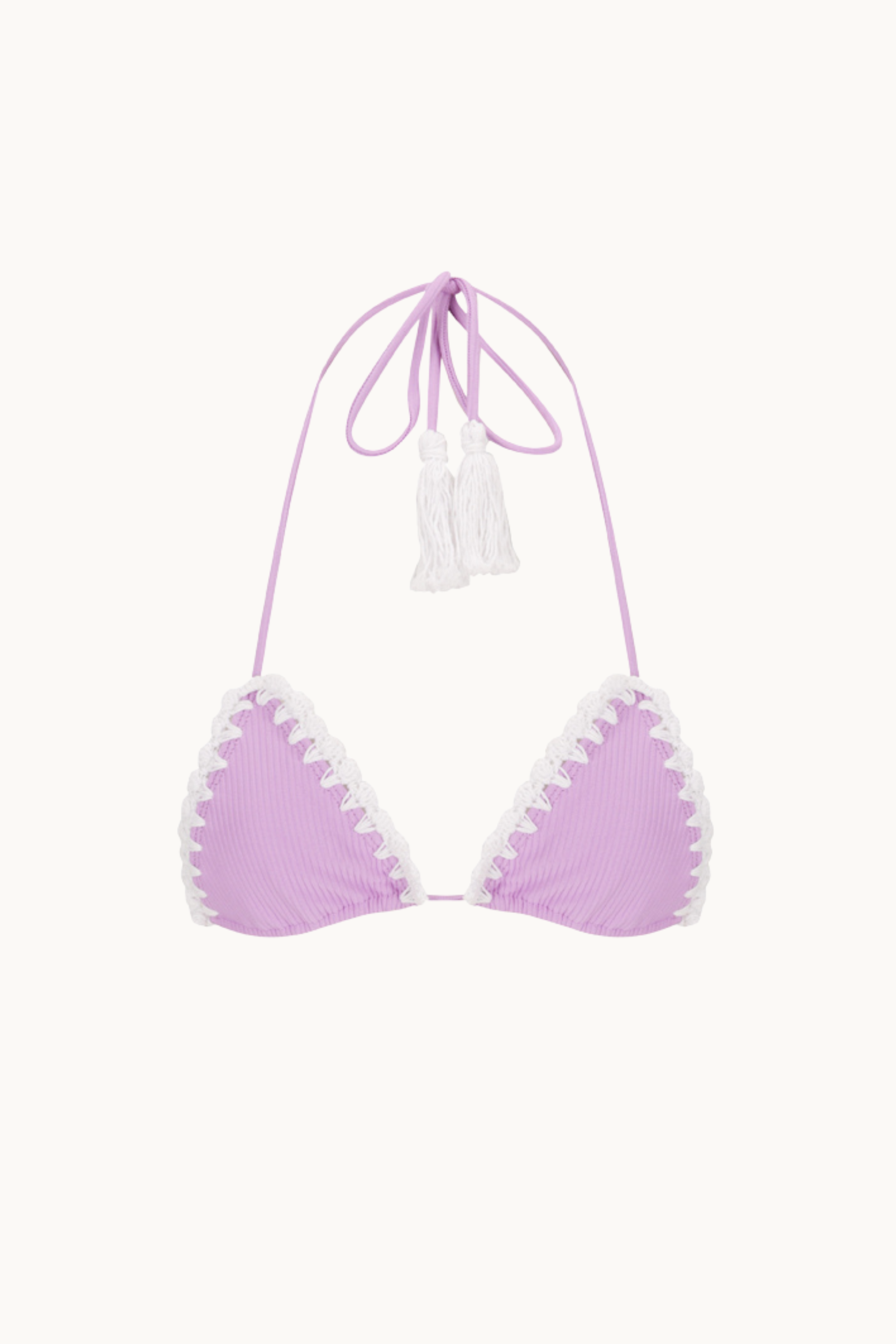 PEACHES CROCHET TRIM KINI TOP - LILAC