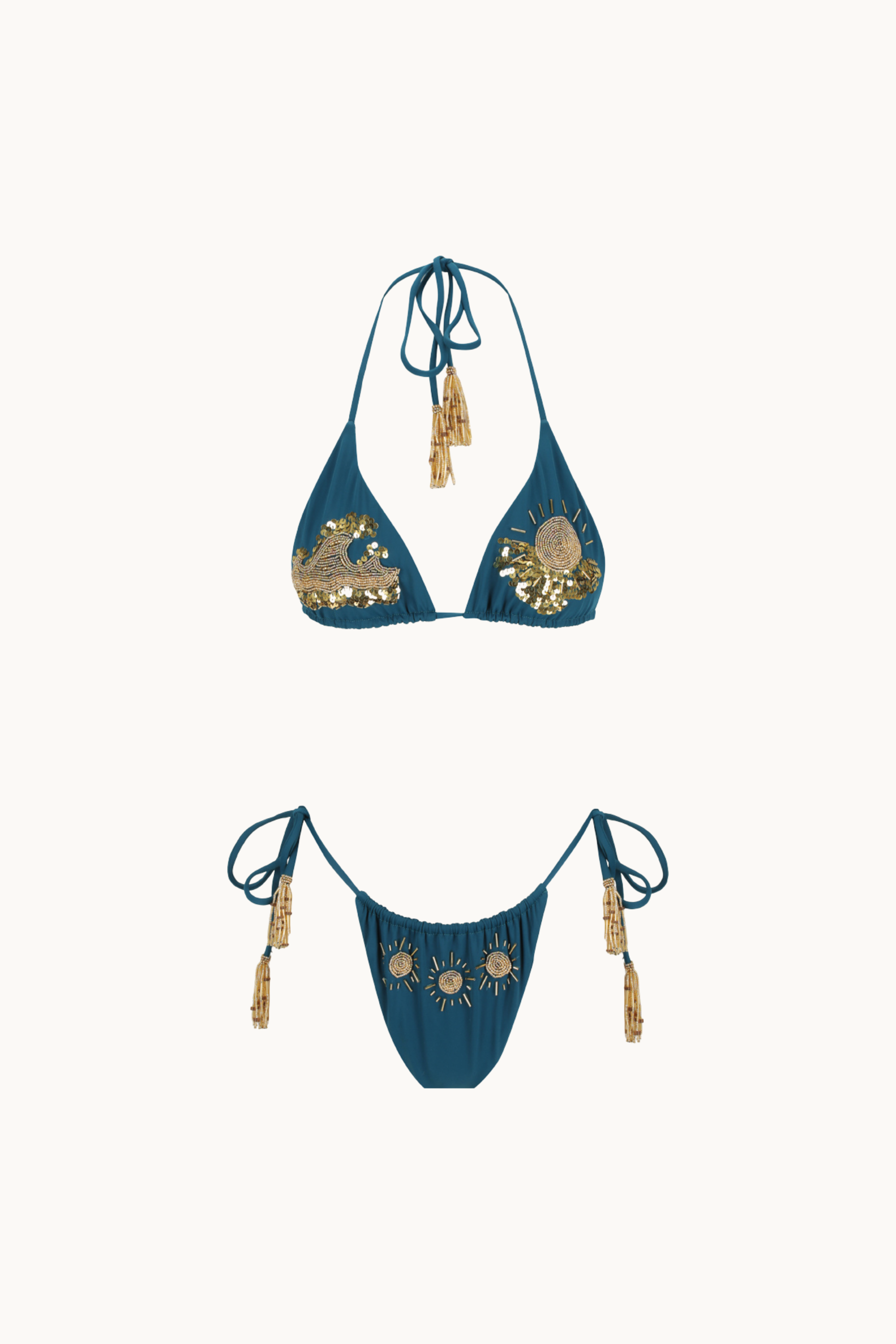 BEADED KINI TOP - SUNSHINE