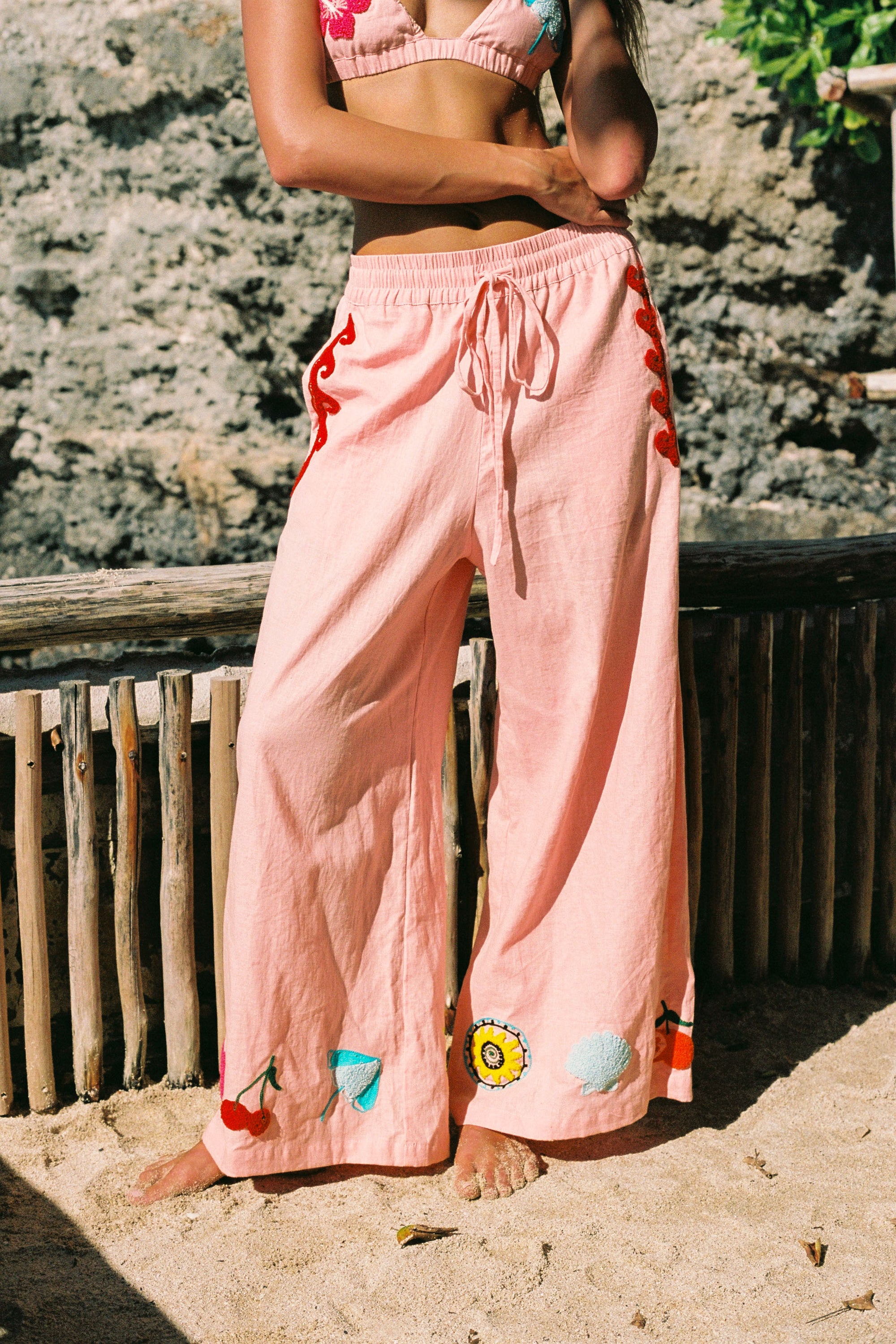 PAPAYA LINEN PANTS - PINK
