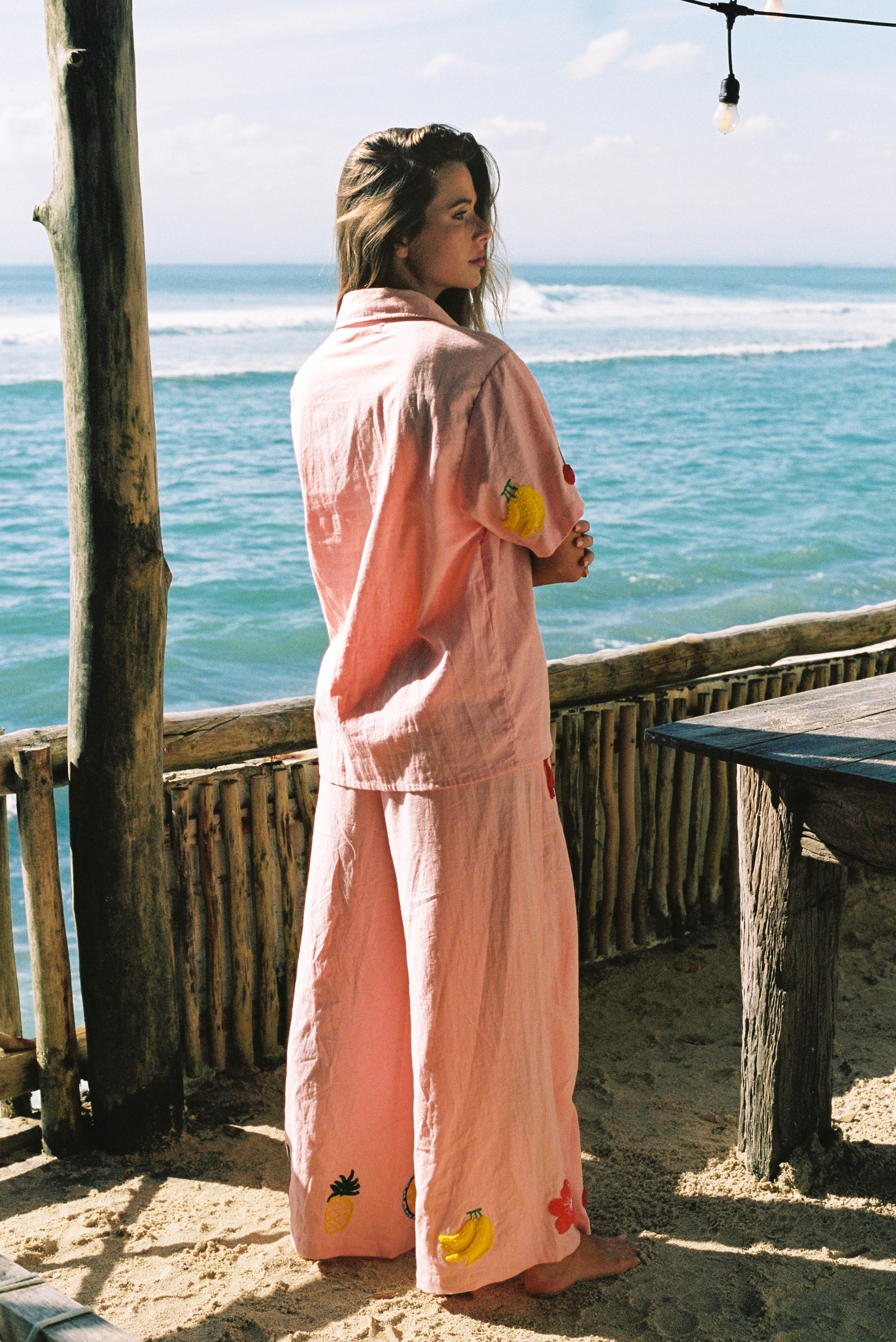 BORNEO LINEN SHIRT - PINK